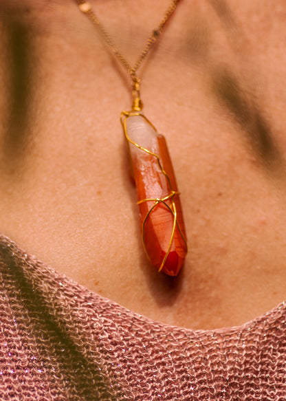 Hematoide kwarts ketting