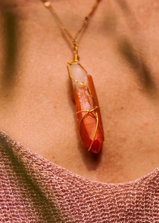 Hematoide kwarts ketting