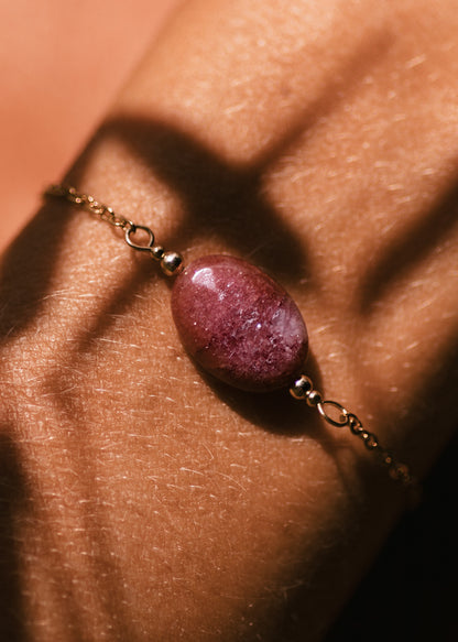 Armband aardbeien kwarts