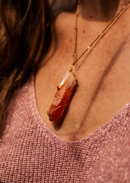 Hematoide kwarts ketting