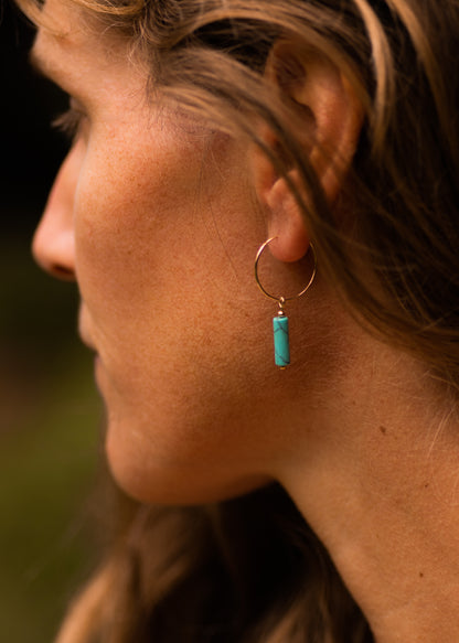 Oorbellen Turquoise marble